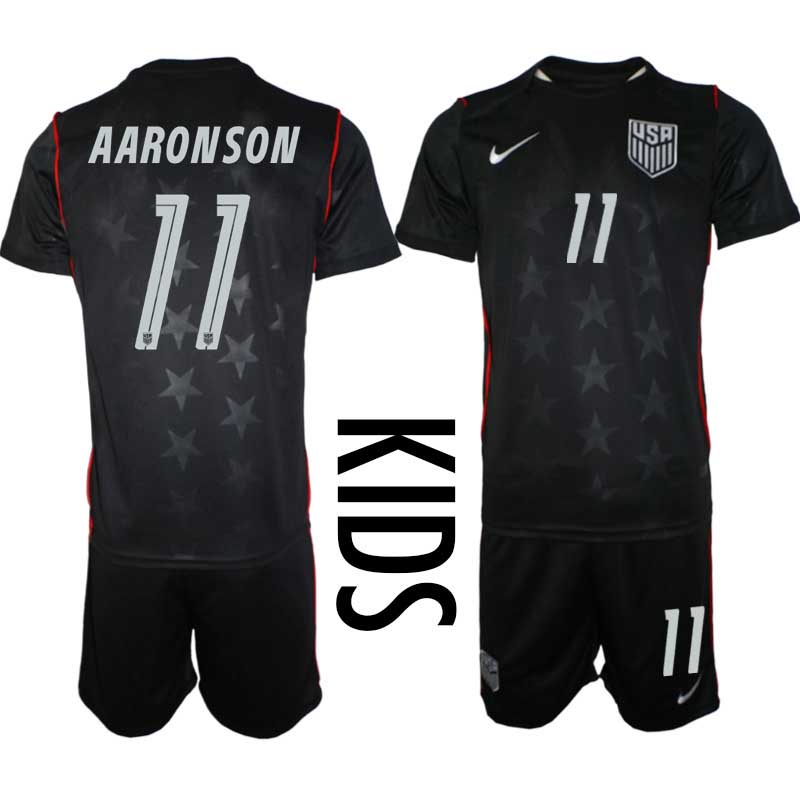 USA Landslagströja VM 2026 Bortaställ Barn Brenden Aaronson #11 – Fotbollsset Tröja + Shorts