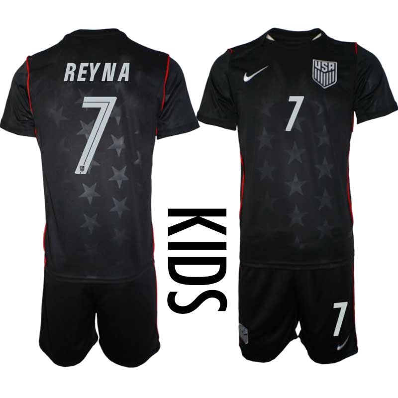 USA Landslagströja VM 2026 Bortaställ Barn Gio Reyna #7 – Fotbollsset Tröja + Shorts