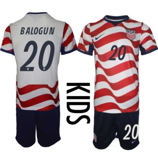 USA Landslagströja VM 2026 Hemmaställ Barn Folarin Balogun #20 – Fotbollsset Tröja + Shorts