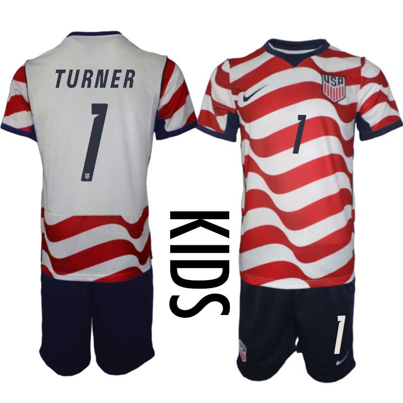 USA Landslagströja VM 2026 Hemmaställ Barn Matt Turner #1 – Fotbollsset Tröja + Shorts