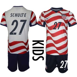 USA Landslagströja VM 2026 Hemmaställ Barn Patrick Schulte #27 – Fotbollsset Tröja + Shorts