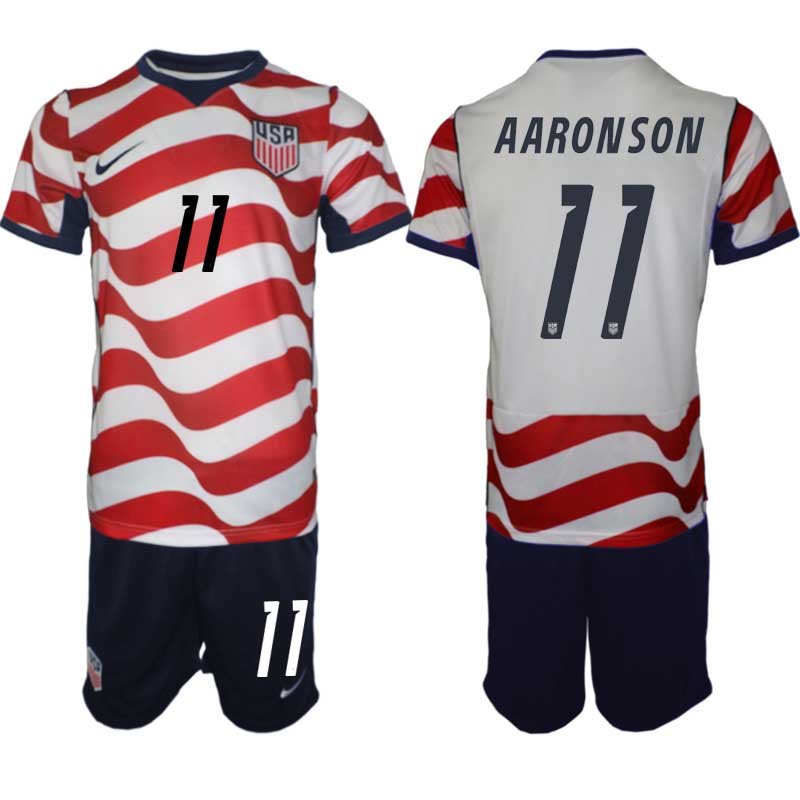 USA Landslagströja VM 2026 Hemmaställ Brenden Aaronson #11 – Herr Fotbollsset Tröja + Shorts