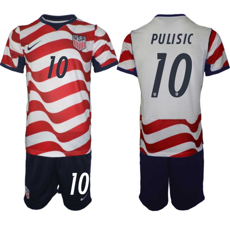 USA Landslagströja VM 2026 Hemmaställ Christian Pulisic #10 – Herr Fotbollsset Tröja + Shorts