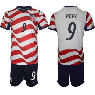 USA Landslagströja VM 2026 Hemmaställ Ricardo Pepi #9 – Herr Fotbollsset Tröja + Shorts