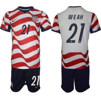 USA Landslagströja VM 2026 Hemmaställ Tim Weah #21 – Herr Fotbollsset Tröja + Shorts