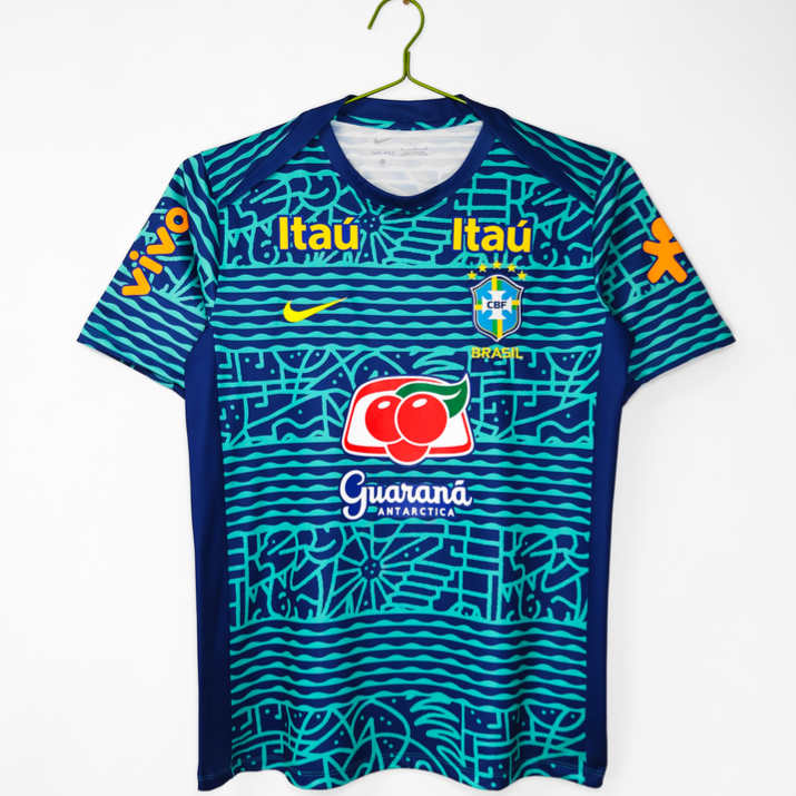 Brasilien 2024 Kamouflage Träningströja Retro Herr Fotbollströja
