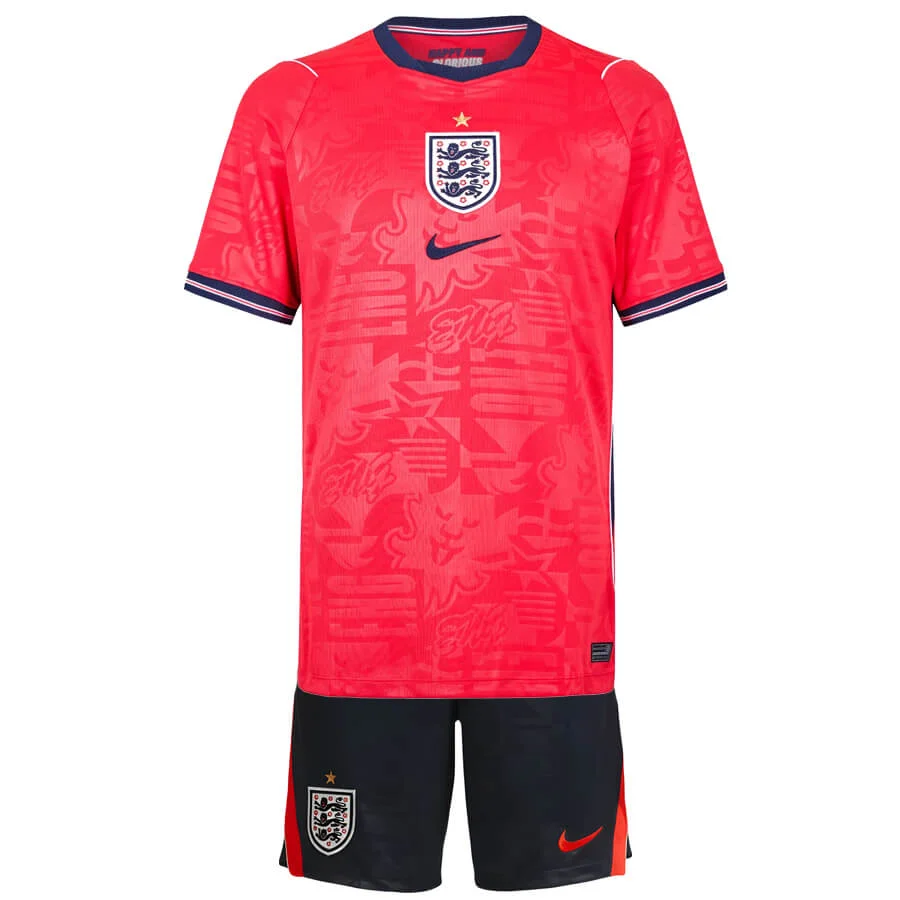 England Bortaställ VM 2026 Barn - Fotbollsset (Tröja + Shorts)