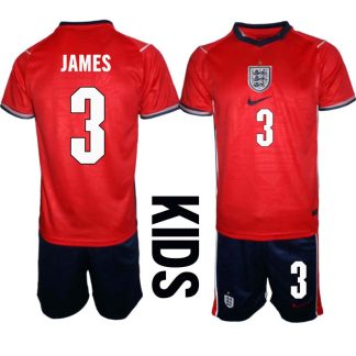 England Bortaställ VM 2026 Barn Reece James 3 Tröja och Shorts
