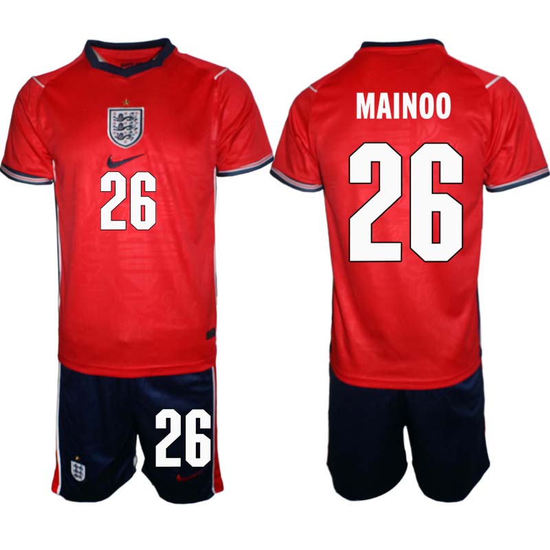 England Bortaställ VM 2026 Herr Kobbie Mainoo 26 Tröja och Shorts