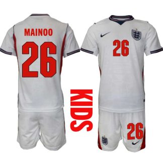 England Hemmaställ VM 2026 Barn Kobbie Mainoo 26 Tröja och Shorts