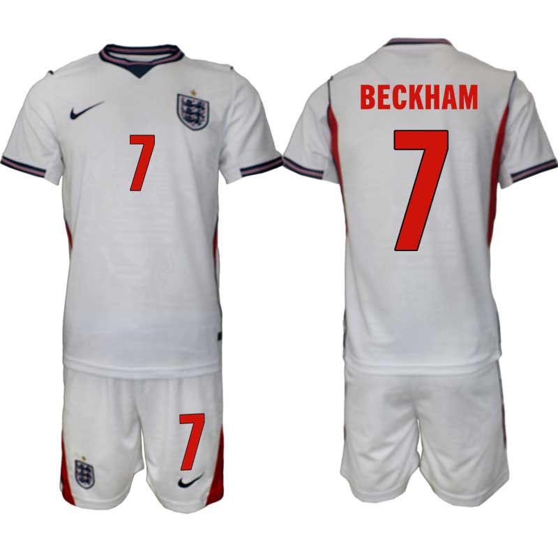 England Hemmaställ VM 2026 Herr David Beckham 7 Tröja och Shorts
