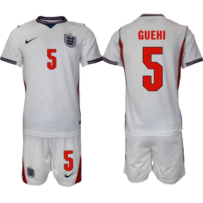 England Hemmaställ VM 2026 Herr Marc Guéhi 5 Tröja och Shorts