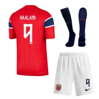 Erling Haaland 9 Norge Hemmaställ VM 2026 Herr Fotbollskit (Tröja + Shorts)
