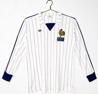 Frankrike 1980/82 Bortatröja Retro Långärmad Herr Fotbollströja