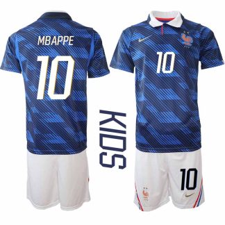 Frankrike Hemmaställ VM 2026 Barn Kylian Mbappé 10 Tröja och Shorts