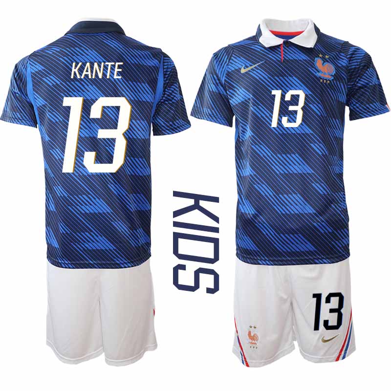 Frankrike Hemmaställ VM 2026 Barn N'Golo Kanté 13 Tröja och Shorts