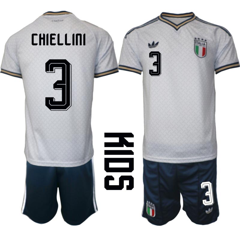 Italien Bortaställ VM 2026 Barn Giorgio Chiellini 3 Tröja och Shorts