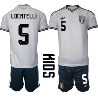 Italien Bortaställ VM 2026 Barn Manuel Locatelli 5 Tröja och Shorts
