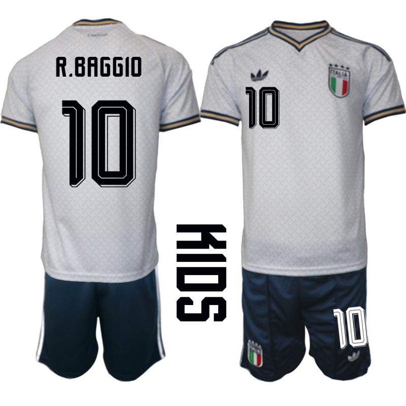 Italien Bortaställ VM 2026 Barn Roberto Baggio 10 Tröja och Shorts