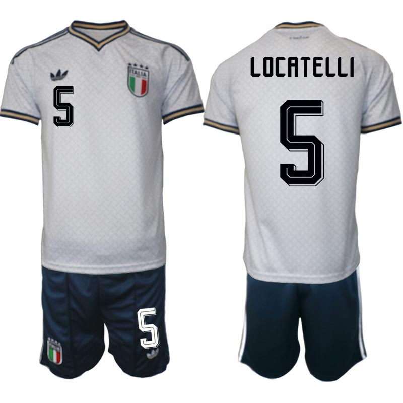 Italien Bortaställ VM 2026 Herr Manuel Locatelli 5 Tröja och Shorts