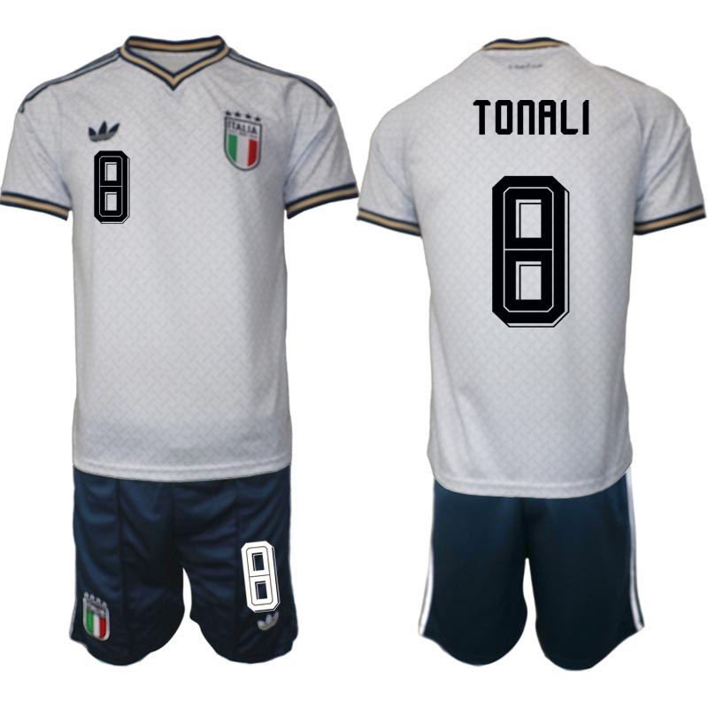 Italien Bortaställ VM 2026 Herr Sandro Tonali 8 Tröja och Shorts