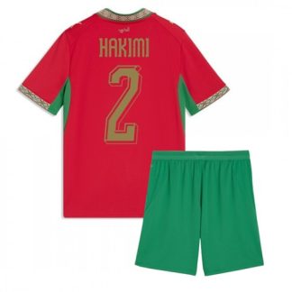Marocko VM 2026 Achraf Hakimi #2 Hemmaställ Barn Fotbollskit (Tröja + Shorts)