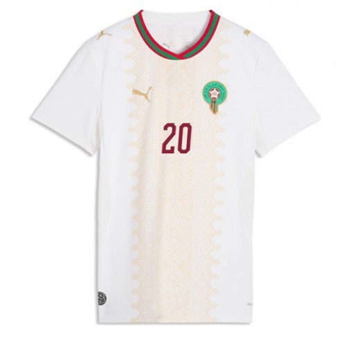 Marocko VM 2026 Ayoub El Kaabi #20 Bortatröja Dam Kortärmad Fotbollströja