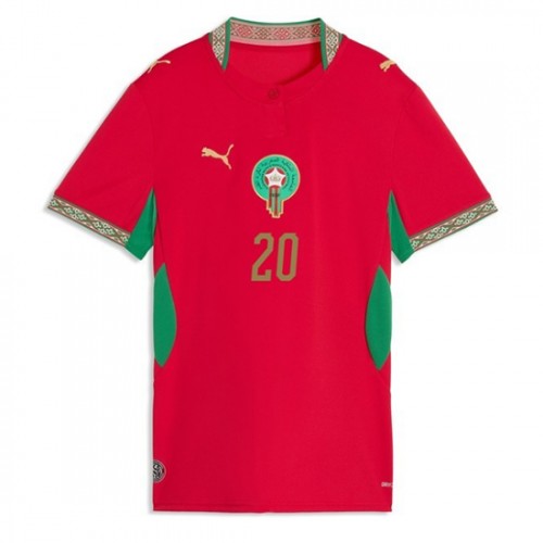 Marocko VM 2026 Ayoub El Kaabi #20 Hemmatröja Dam Kortärmad Fotbollströja