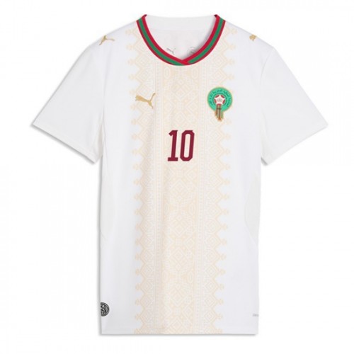 Marocko VM 2026 Brahim Díaz #10 Bortatröja Dam Kortärmad Fotbollströja