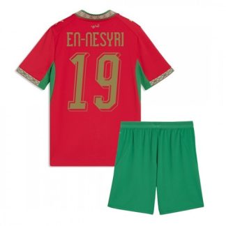 Marocko VM 2026 Youssef En-Nesyri #19 Hemmaställ Barn Fotbollskit (Tröja + Shorts)