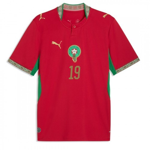 Marocko VM 2026 Youssef En-Nesyri #19 Hemmatröja Herr Kortärmad Fotbollströja
