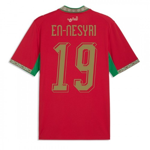 Marocko VM 2026 Youssef En-Nesyri #19 Hemmatröja Herr Kortärmad Fotbollströja