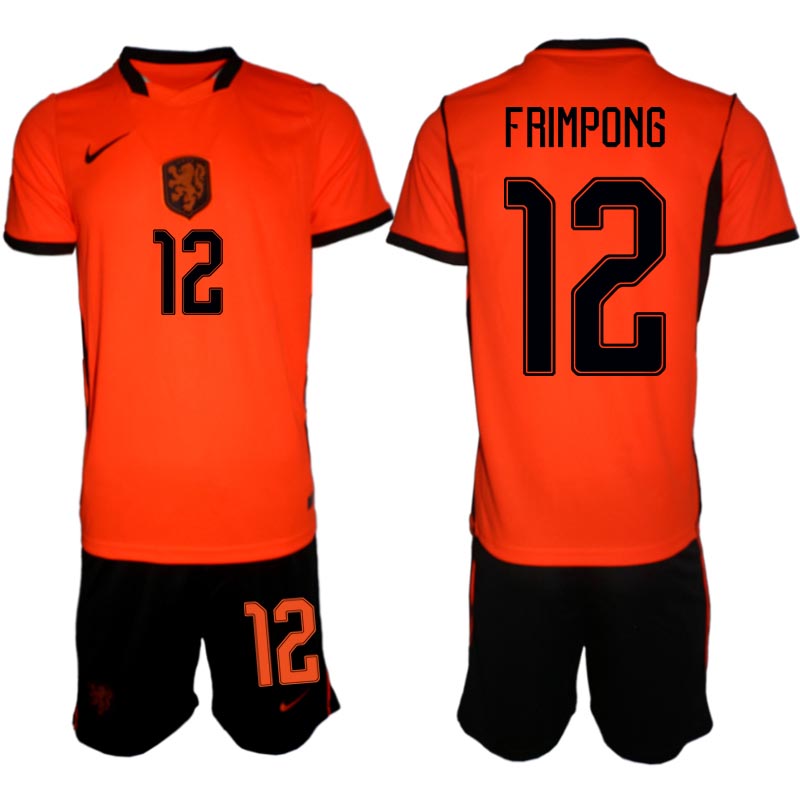 Nederländerna Hemmaställ VM 2026 Herr Jeremie Frimpong 12 Tröja och Shorts