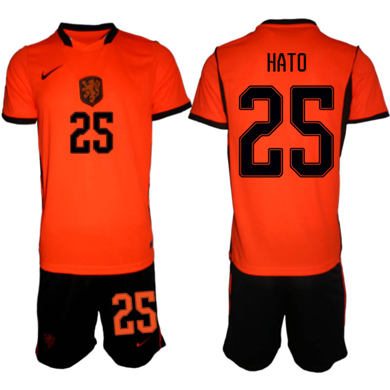 Nederländerna Hemmaställ VM 2026 Herr Jorrel Hato 25 Tröja och Shorts