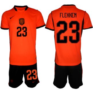 Nederländerna Hemmaställ VM 2026 Herr Mark Flekken 23 Tröja och Shorts