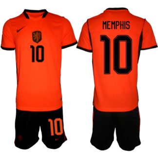 Nederländerna Hemmaställ VM 2026 Herr Memphis Depay 10 Tröja och Shorts