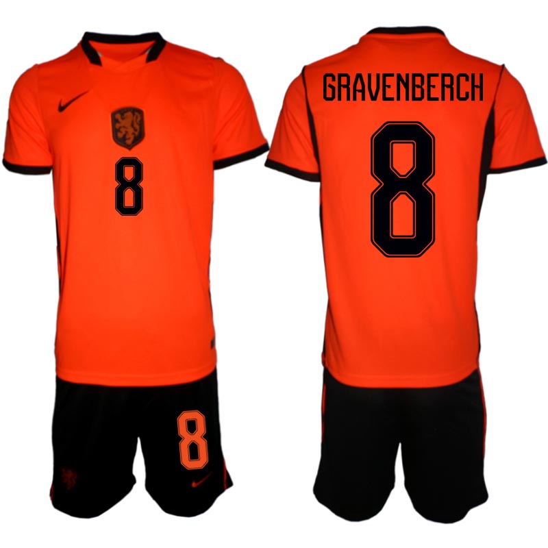 Nederländerna Hemmaställ VM 2026 Herr Ryan Gravenberch 8 Tröja och Shorts