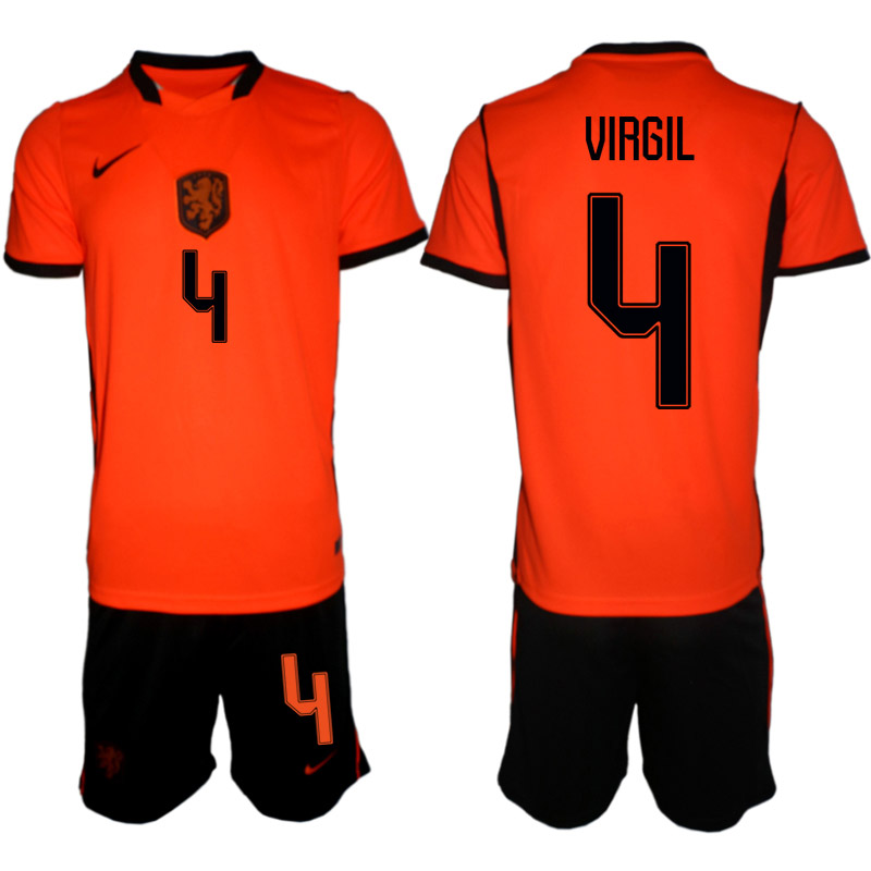 Nederländerna Hemmaställ VM 2026 Herr Virgil van Dijk 4 Tröja och Shorts