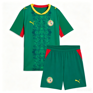 Senegal VM 2026 Bortaställ Barn Fotbollskit (Tröja + Shorts)