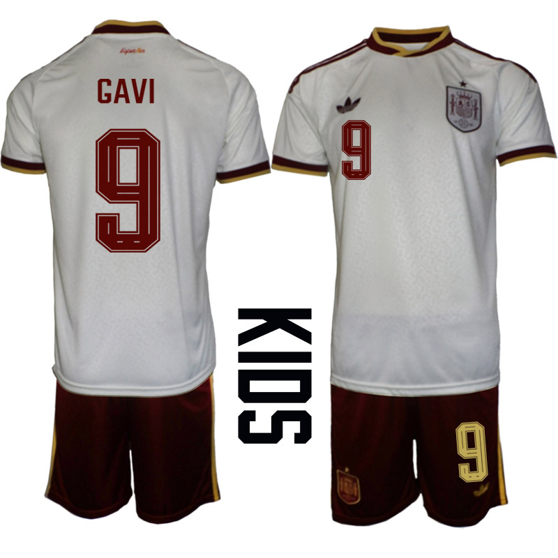 Spanien Bortaställ VM 2026 Barn Gavi 9 Tröja och Shorts