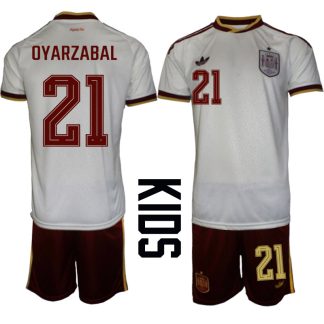 Spanien Bortaställ VM 2026 Barn Mikel Oyarzabal 21 Tröja och Shorts