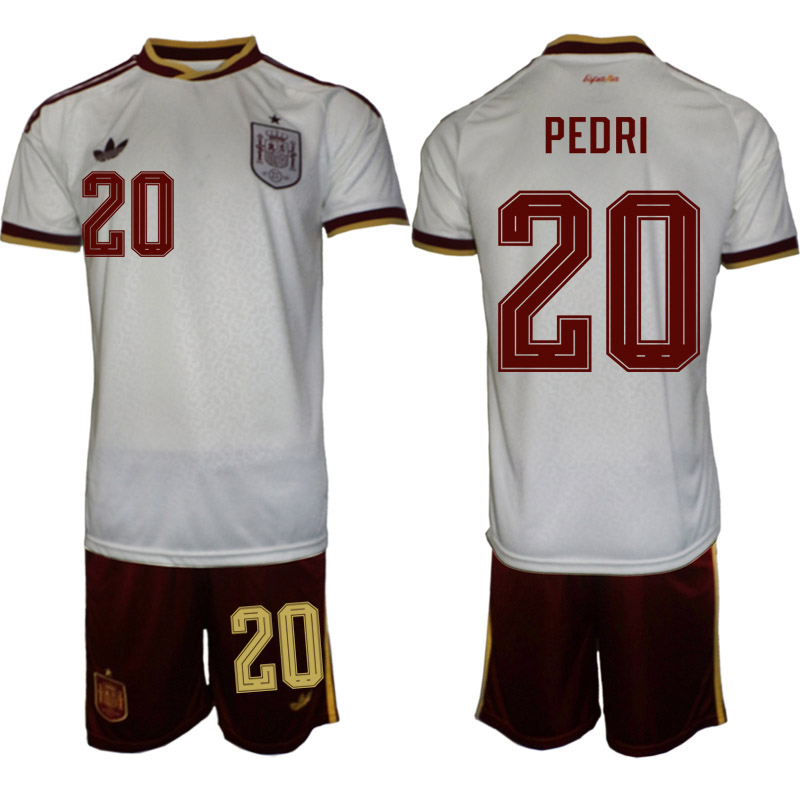 Spanien Bortaställ VM 2026 Herr Pedri 20 Tröja och Shorts