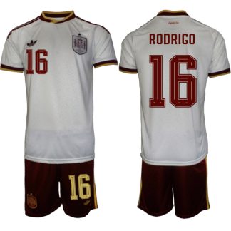 Spanien Bortaställ VM 2026 Herr Rodri 16 Tröja och Shorts