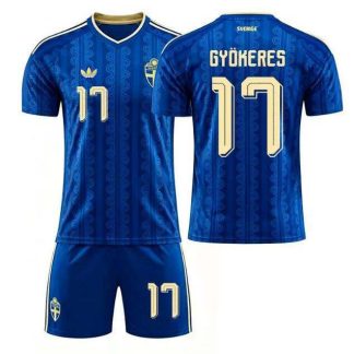 Sverige Bortatroja VM 2026 Barn Viktor Gyökeres 17 Fotbollskit