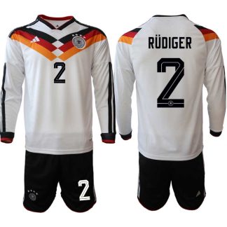 Tyskland Hemmaställ VM 2026 Antonio Rüdiger 2 Herr Långärmad Fotbollskit (Tröja + Shorts)