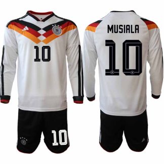 Tyskland Hemmaställ VM 2026 Jamal Musiala 10 Herr Långärmad Fotbollskit (Tröja + Shorts)