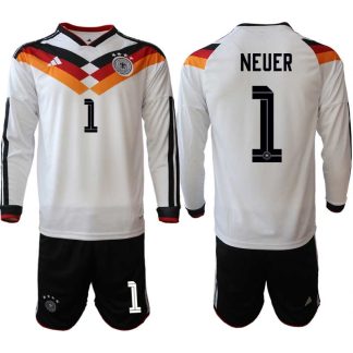 Tyskland Hemmaställ VM 2026 Manuel Neuer 1 Herr Långärmad Fotbollskit (Tröja + Shorts)