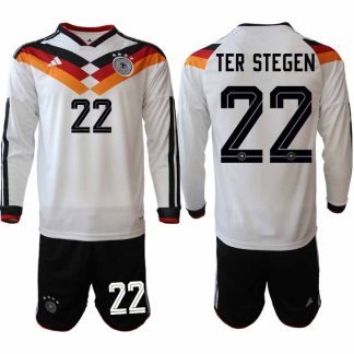 Tyskland Hemmaställ VM 2026 Marc-André ter Stegen 22 Herr Långärmad Fotbollskit (Tröja + Shorts)