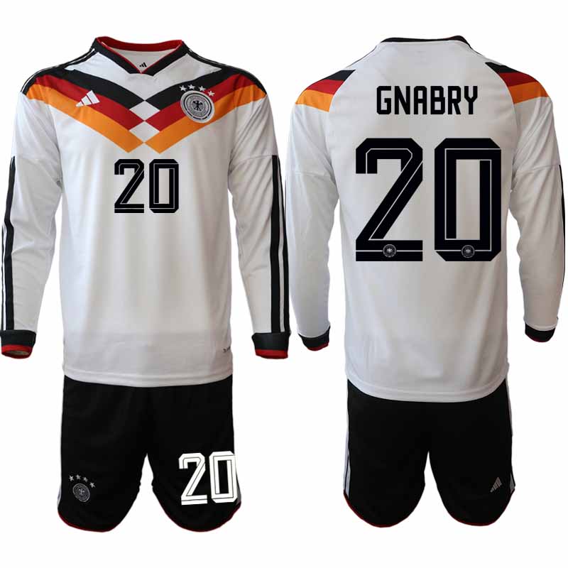 Tyskland Hemmaställ VM 2026 Serge Gnabry 20 Herr Långärmad Fotbollskit (Tröja + Shorts)