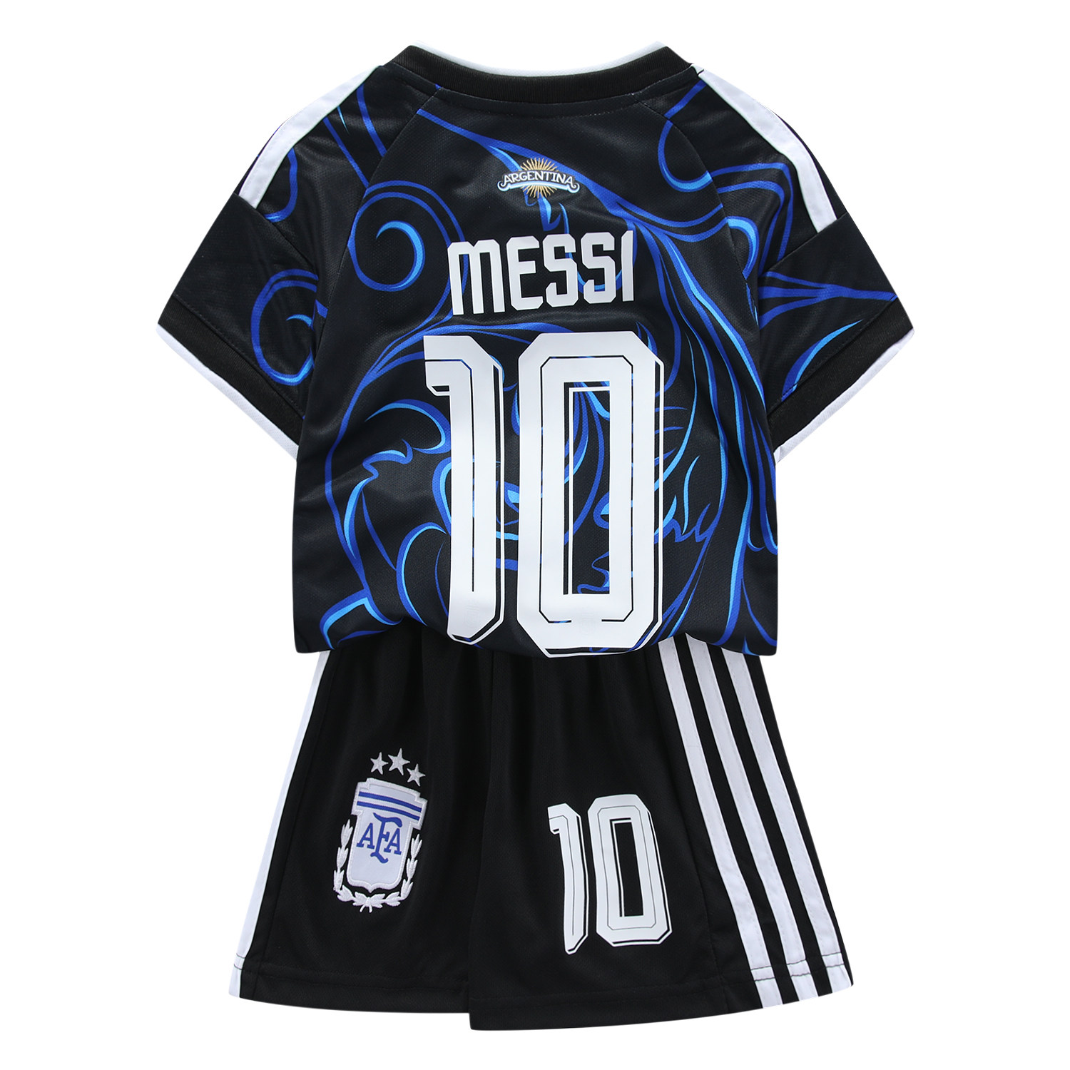 Argentina VM 2026 Bortatröja Lionel Messi 10 Barn Fotbollsset Tröja och Shorts